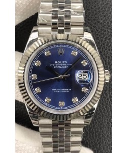 Montre Rolex Datejust 36MM Mouvement ETA-3135 Réplique Suisse en acier 904L avec cadran bleu 