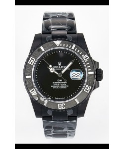 Montre Rolex Submariner DiW avec boîtier en acier revêtement DLC et lunette en fibre de carbone