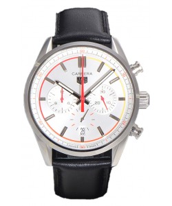 Tag Heuer Carrera Chronosprint X Swiss Quartz Réplique Montre Cadran blanc Bracelet cuir 