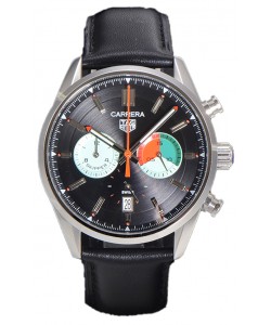 Tag Heuer Carrera Carrera Skipper 39 Chronograph Swiss Quartz Réplique Montre Cadran noir 