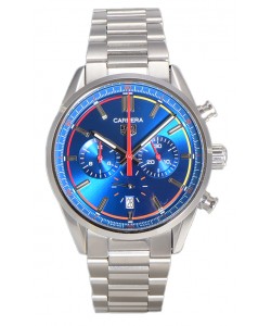 Tag Heuer Carrera Chronograph 42 Swiss Quartz Réplique Montre Cadran Bleu Bracelet Acier 