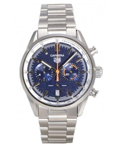 Tag Heuer Carrera Chronograph 43 Swiss Quartz Réplique Montre Cadran Bleu Bracelet Acier 