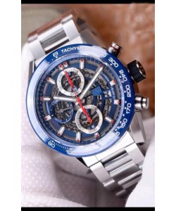 Montre Tag Heuer Carrera Heuer 01 Réplique Suisse Cadran/Rebord bleu
