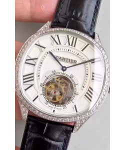 Montre "Drive De Cartier" 1:1 Réplique Miroir avec Mouvement Tourbillon