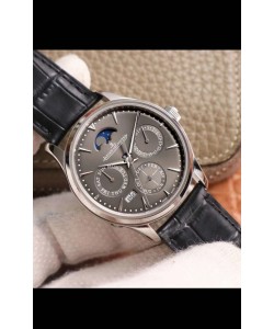 Montre Jaeger LeCoultre Master Ultra-Fine Calendrier Perpétuel Cadran Gris Réplique Suisse 