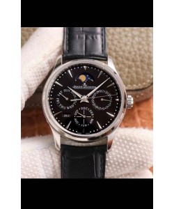 Montre Jaeger LeCoultre Master Ultra-Fine Calendrier Perpétuel Cadran noir Réplique Suisse  