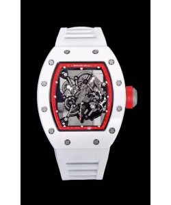 Montre Richard Mille RM055 Réplique Miroir 1:1 avec boîtier en céramique et bracelet bleu 