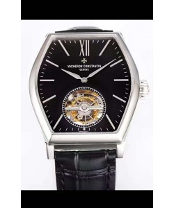 Montre Vacheron Constantin Malte Tourbillon 1:1 qualité miroir en acier inoxydable Réplique Suisse Cadran Noir 