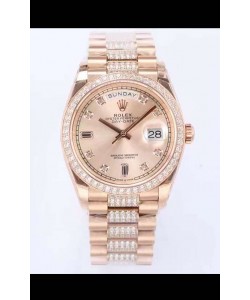 Montre Rolex Day Date Presidential en or rose 36MM - Cadran en or rose qualité miroir 1:1 