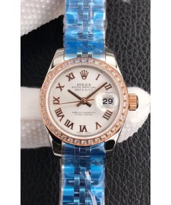 Rolex Datejust Femme 28MM Cal.3135 Mouvement Réplique Suisse en acier 904L Cadran Blanc 