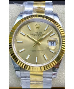 Rolex Datejust 126333 41MM Cal.3135 Réplique Suisse 1:1 Miroir Montre en 904L Cadran Or 