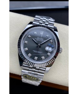 Rolex Datejust 126334 41MM ETA 3235 Réplique Suisse 1:1 Miroir Montre en 904L acier cadran gris foncé 