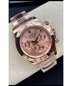 Montre Rolex Daytona 116505 Or Rose Cal.4130 Mouvement Original - Miroir 1:1 904L Acier