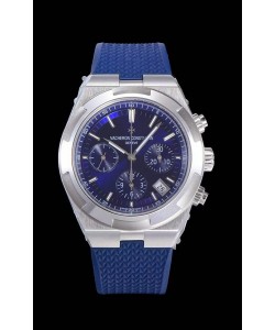 Montre Vacheron Constantin Overseas Chronograph Cadran Bleu Réplique Suisse - Bracelet Caoutchouc