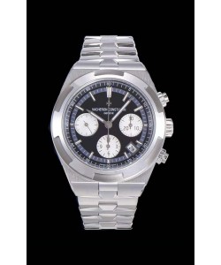 Montre Vacheron Constantin Overseas Chronograph à cadran noir Réplique Suisse - Bracelet en acier inoxydable