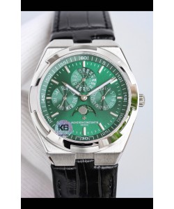 Vacheron Constantin Overseas Quantième Perpétuel Cadran Vert Ultra Fin avec Bracelet Cuir 