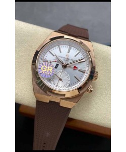 Vacheron Constantin Overseas Dual Time Réplique Montres Or Rose Réplique suisse 1:1 cadran acier