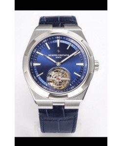 Vacheron Constantin Overseas Tourbillon Acier Inoxydable Bracelet Cuir Réplique 1:1 Miroir