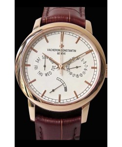 Vacheron Constantin Traditionnelle Jour Date montre suisse réplique en or rose 