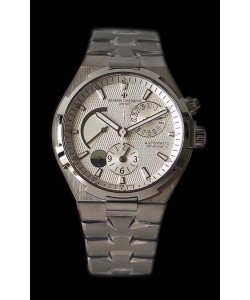 Vacheron Constantin Overseas Dual Time montre suisse réplique en acier en cadran blanc 