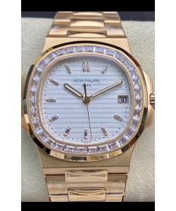 Montre Patek Philippe Nautilus 5711/1R 1 1:1 Réplique Miroir en or rose à cadran blanc