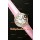 Ballon De Cartier Montre Femmes en Or Rose avec Bracelet en Cuir Rose