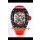 Richard Mille RM055 Réplique de Montre Miroir 1:1 avec boîtier en céramique noire et bracelet rouge
