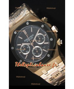 Royal Oak Audemars Piguet Or rose avec cadran noir en céramique - Réplique de montre miroir 1:1