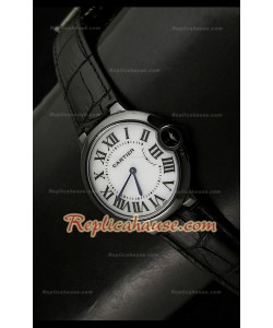 Femmes Ballon De Cartier Montre Réplique avec Boîtier Noir - 28 mm