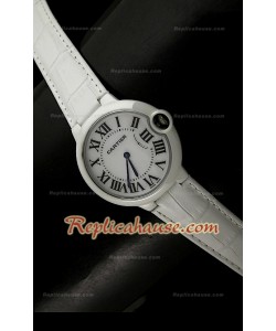 Femmes Ballon De Cartier Montre Réplique avec Bracelet Blanc - 28 mm