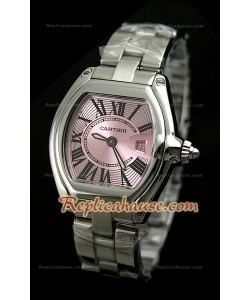 Cartier Roadster Femmes Swiss Montre - Mirror Replica 1:1 avec Cadran Rose