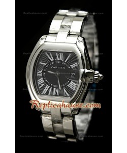 Cartier Roadster Femmes Swiss Montre - Mirror Replica 1:1 avec Cadran Noir