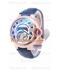 Cartier Ballon de Bleu Flyeng Tourbillon Rose Gold Montre Noir Face