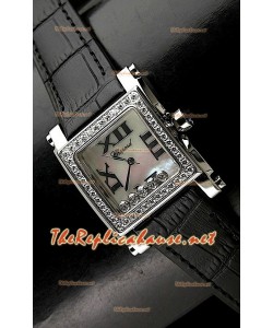 Chopard Happy Sport Femme Montre en Noir Leather Sangle