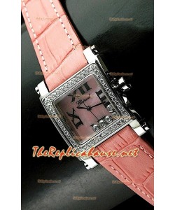Chopard Happy Sport Femme Montre en Pink Leather Sangle