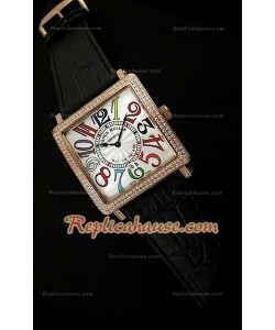 Franck Muller Square Swiss Quartz Montre avec Or Jaune