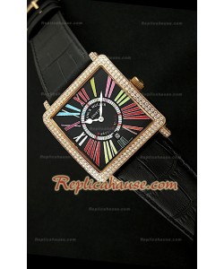 Franck Muller Square Swiss Quartz Montre avec Cadran Noir