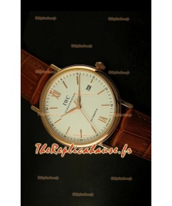 Réplique de montre automatique japonaise de la plus haute qualité en or rose IWC Portofino
