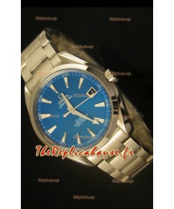Montre suisse chronomètre coaxial Omega Seamaster Aqua Terra avec cadran bleu