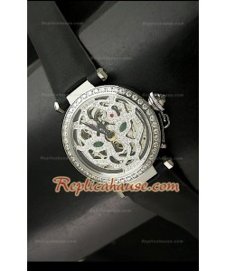 Cartier Pasha Skeleton Montre Femmes de Cadran avec Bracelet Noir