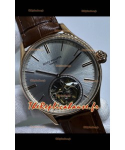 Réplique de Montre Patek Philippe japonaise à tourbillon, cadran gris or rose, Montre japonaise
