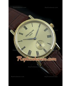 Patek Philippe Calatrava Japanese Replica Montre avec Cadran en Or