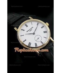 Patek Philippe Calatrava Montre Réplique Japonaise avec Cadran en Or
