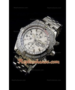 Breitling Chronomat Evolution Swiss Replica Montre avec Lunette de Diamants