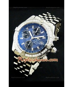 Breitling Chronomat Evolution Swiss Replica Montre avec Lunette de Diamants