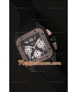 Cartier Santos 100 XL Chronograph Carbon/Titanium Montre Suisse - 1:1 Mirror Replica