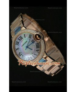 Ballon De Cartier Swiss Replica Montre - Taille Moyenne - Cadran Nacré Multicolore - 38 mm
