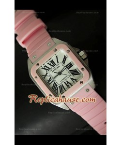 Cartier Santos 100 Swiss Femmes Automatic Montre en Rose - 33 mm