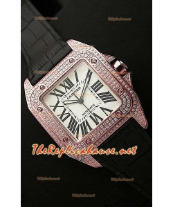 Cartier Santos 100 Montre Femmes Réplique Suisse 38 mm - Réplique à l’Authentique 1 sur 1