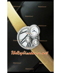 Perles de Cartier Swiss Femmes Montre avec Bracelet Or Acier Inoxydable 